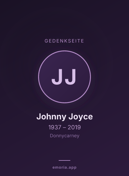 Gedenkportrait von Johnny Joyce