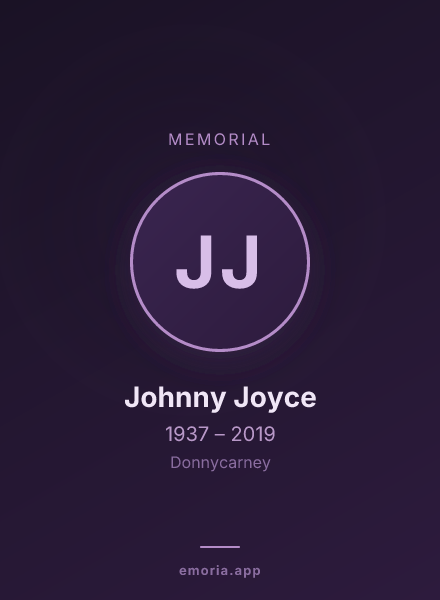 Memorial portrait of Johnny Joyce