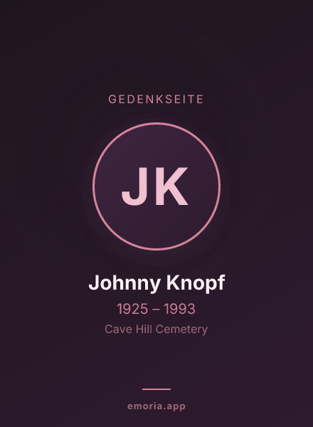 Gedenkportrait von Johnny Knopf