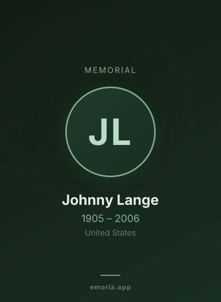 Memorial portrait of Johnny Lange