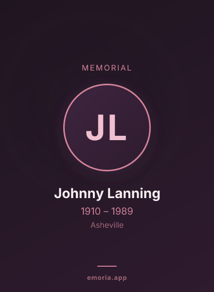 Memorial portrait of Johnny Lanning