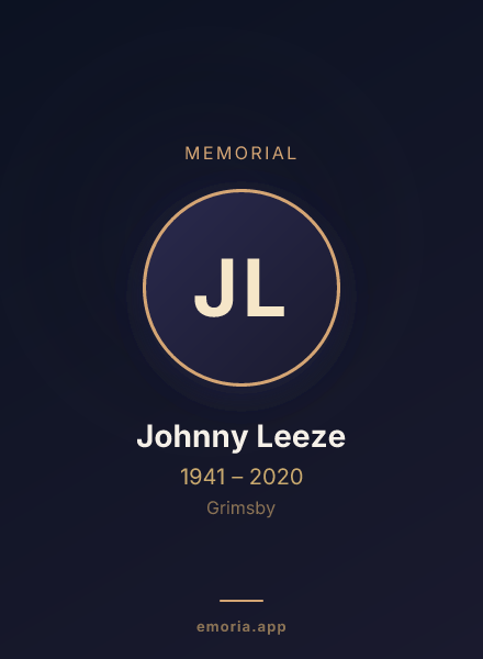 Memorial portrait of Johnny Leeze