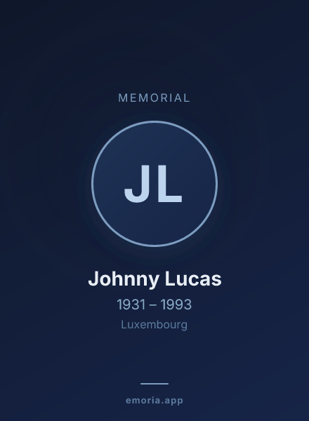 Memorial portrait of Johnny Lucas