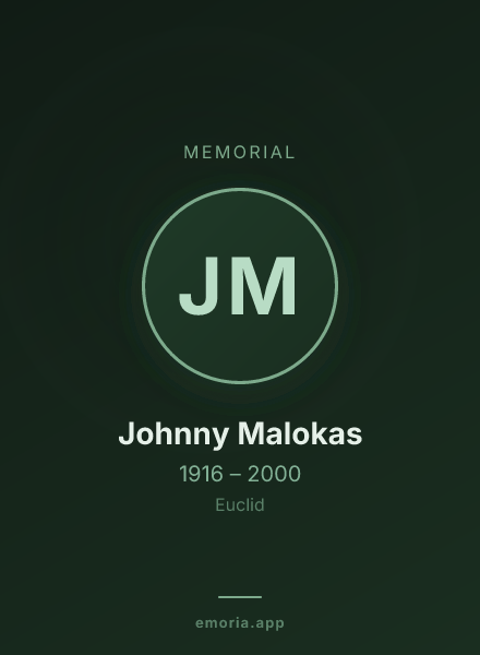 Memorial portrait of Johnny Malokas