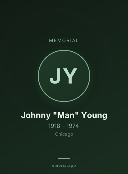 Memorial portrait of Johnny "Man" Young