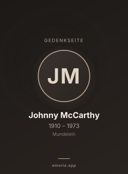 Gedenkportrait von Johnny McCarthy
