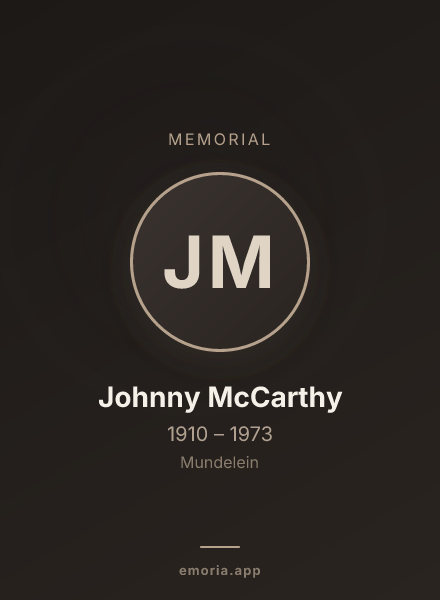 Memorial portrait of Johnny McCarthy