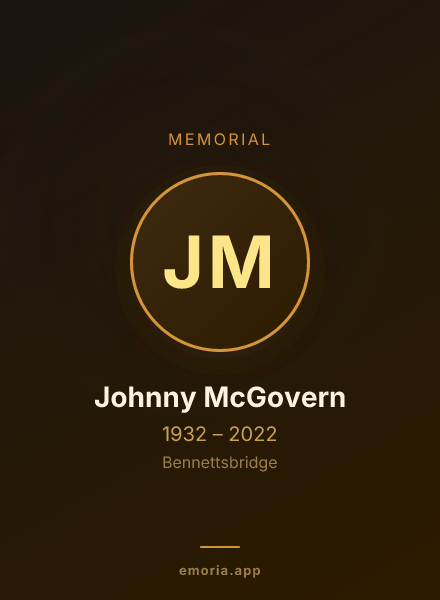Memorial portrait of Johnny McGovern