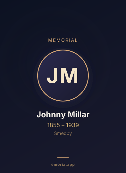 Memorial portrait of Johnny Millar