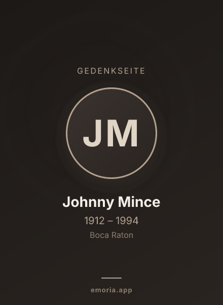 Gedenkportrait von Johnny Mince