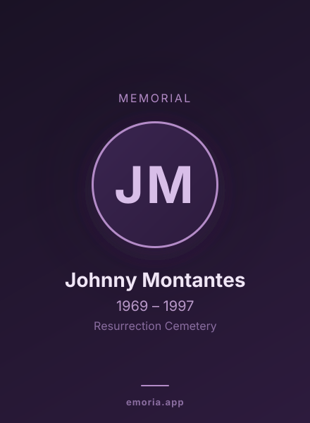 Memorial portrait of Johnny Montantes