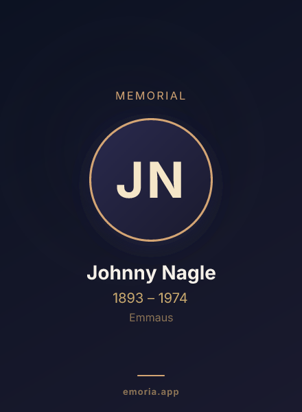 Memorial portrait of Johnny Nagle
