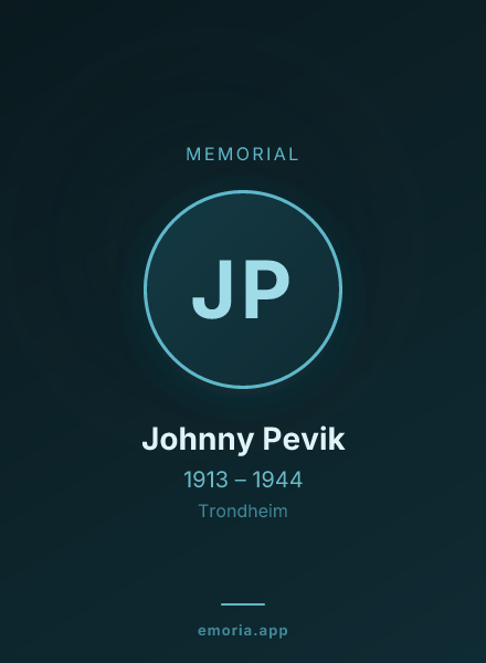 Memorial portrait of Johnny Pevik