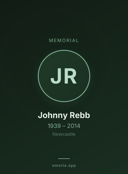 Memorial portrait of Johnny Rebb