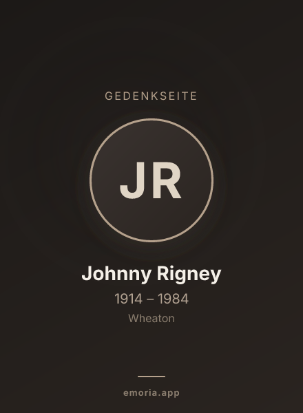 Gedenkportrait von Johnny Rigney