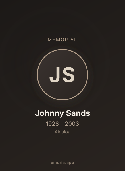 Memorial portrait of Johnny Sands