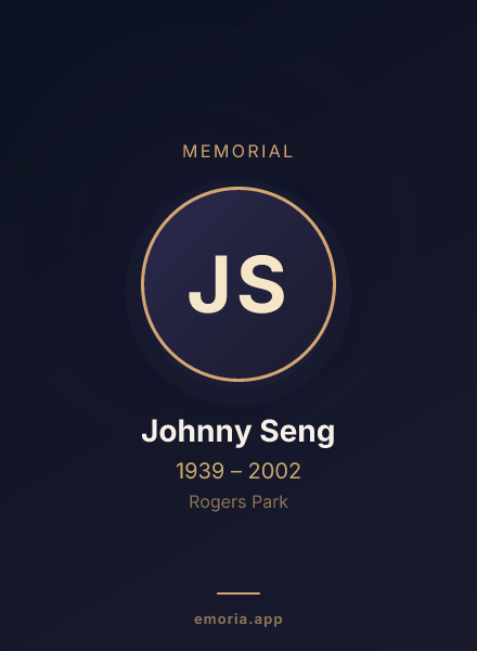 Memorial portrait of Johnny Seng
