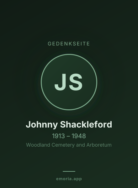 Gedenkportrait von Johnny Shackleford