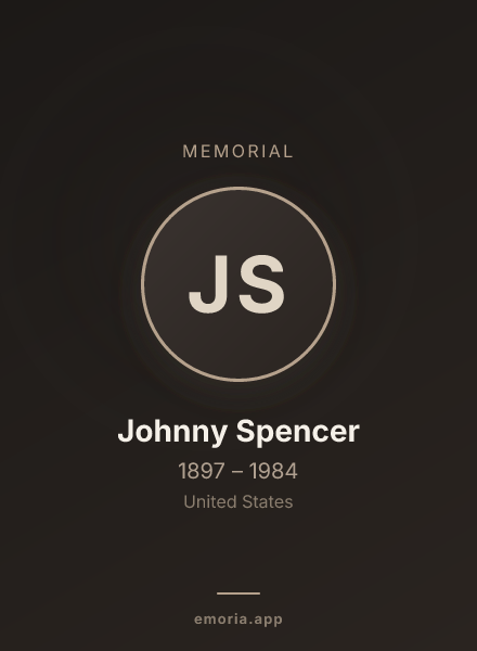 Memorial portrait of Johnny Spencer
