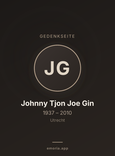Gedenkportrait von Johnny Tjon Joe Gin
