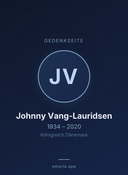 Gedenkportrait von Johnny Vang-Lauridsen