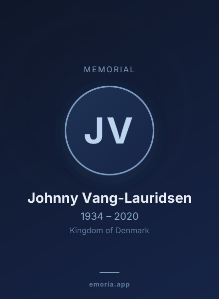 Memorial portrait of Johnny Vang-Lauridsen