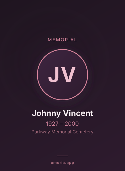 Memorial portrait of Johnny Vincent