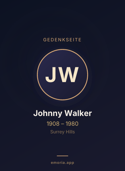 Gedenkportrait von Johnny Walker