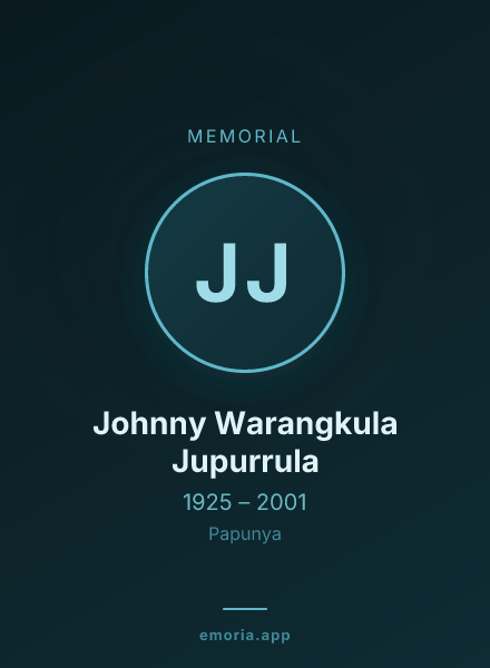 Memorial portrait of Johnny Warangkula Jupurrula