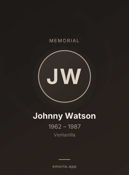 Memorial portrait of Johnny Watson
