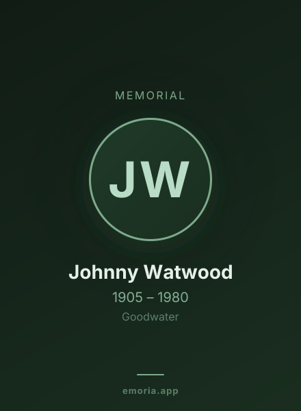 Memorial portrait of Johnny Watwood