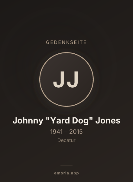 Gedenkportrait von Johnny "Yard Dog" Jones