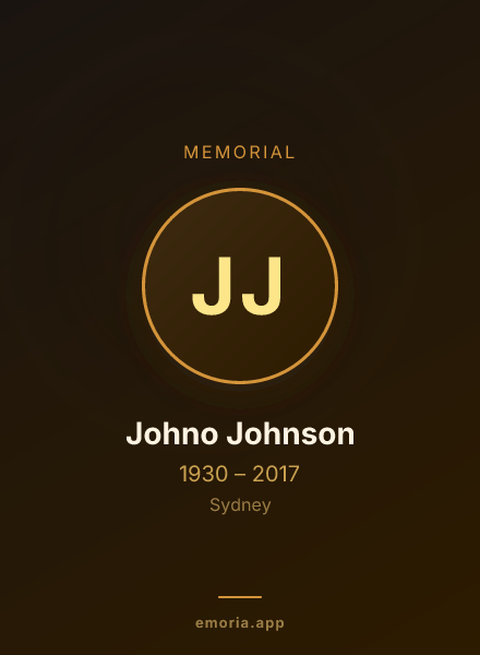 Memorial portrait of Johno Johnson