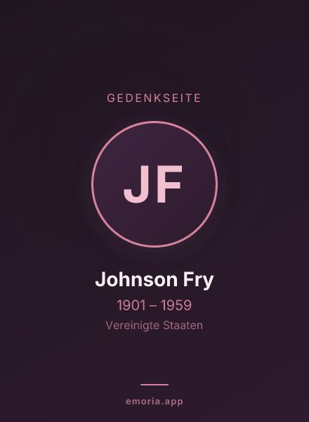 Gedenkportrait von Johnson Fry