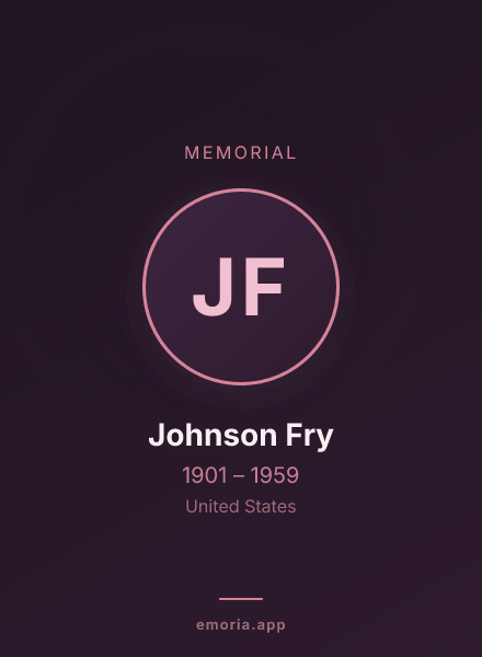 Memorial portrait of Johnson Fry
