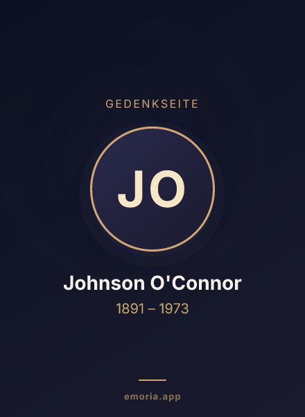 Gedenkportrait von Johnson O'Connor