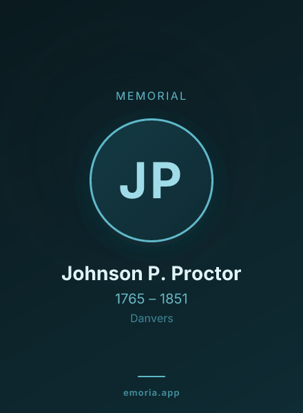 Memorial portrait of Johnson P. Proctor