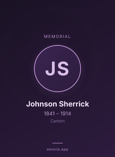 Memorial portrait of Johnson Sherrick