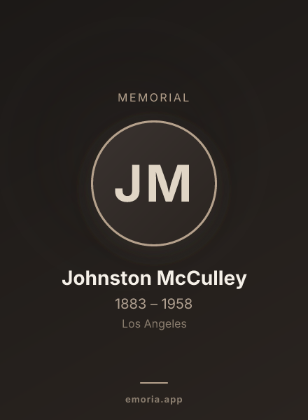 Memorial portrait of Johnston McCulley
