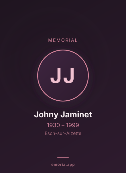 Memorial portrait of Johny Jaminet