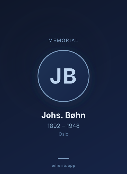 Memorial portrait of Johs. Bøhn
