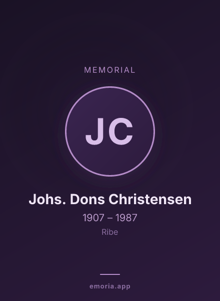 Memorial portrait of Johs. Dons Christensen