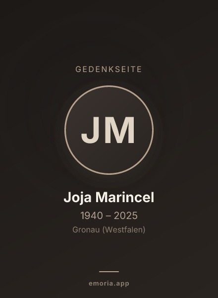 Gedenkportrait von Joja Marincel