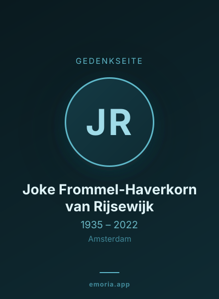 Gedenkportrait von Joke Frommel-Haverkorn van Rijsewijk