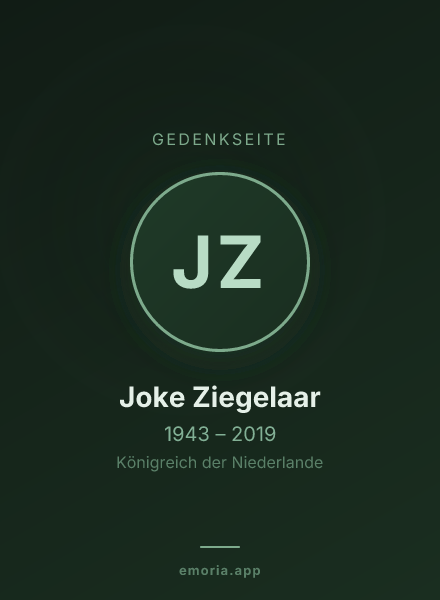 Gedenkportrait von Joke Ziegelaar