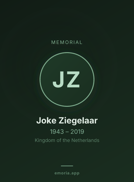 Memorial portrait of Joke Ziegelaar