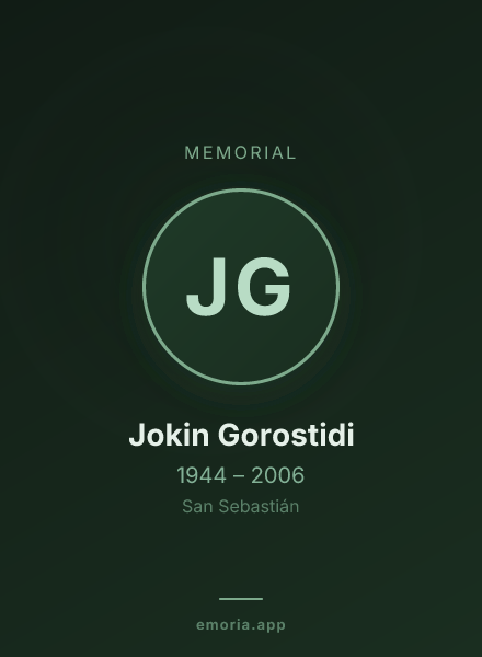 Memorial portrait of Jokin Gorostidi