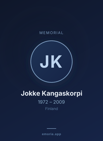 Memorial portrait of Jokke Kangaskorpi