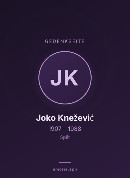 Gedenkportrait von Joko Knežević