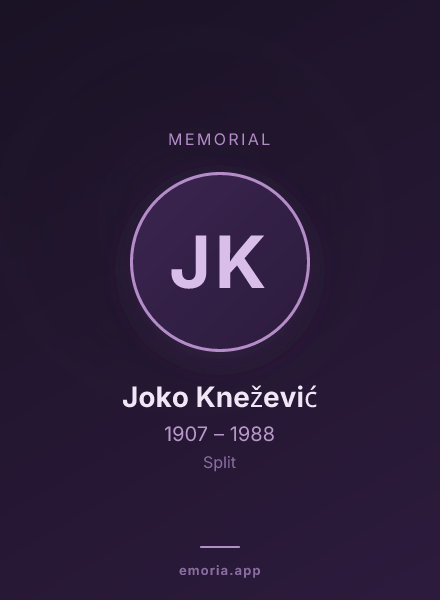 Memorial portrait of Joko Knežević